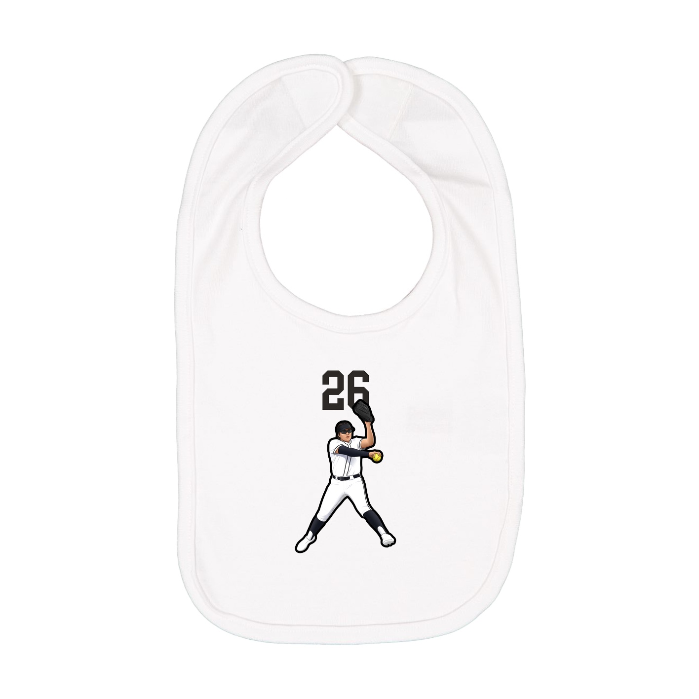 Infant Bib — Number Top in White