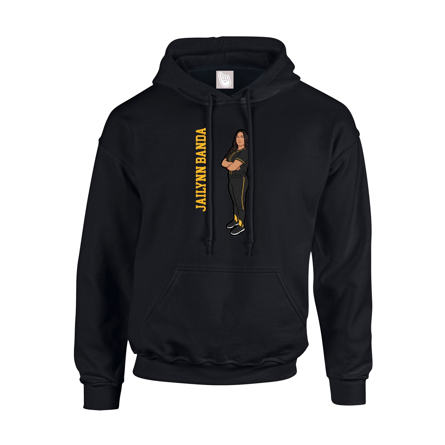 Youth Hoodie — Name Vertical in Black