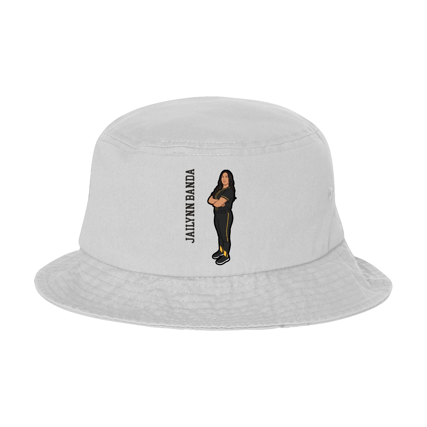Bucket Cap — Name Vertical in White
