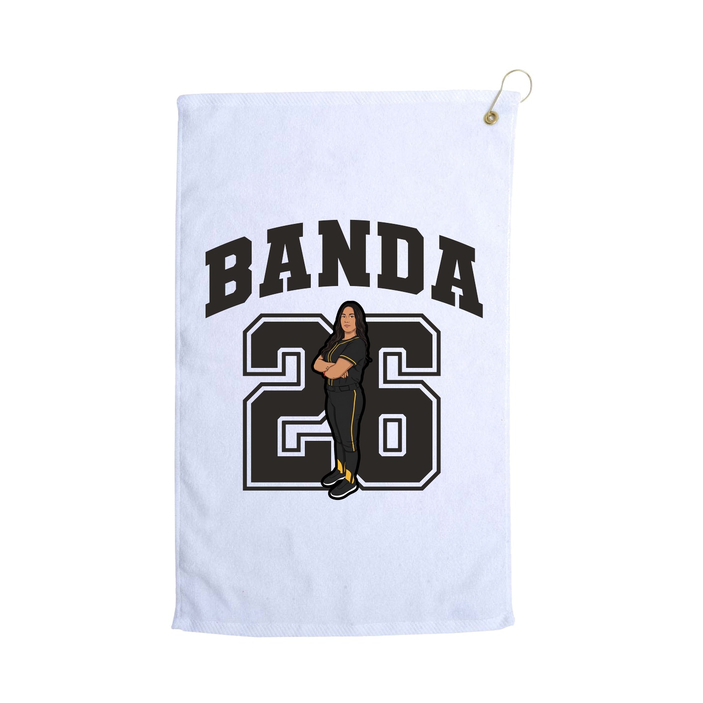 Golf Towel — Number in White