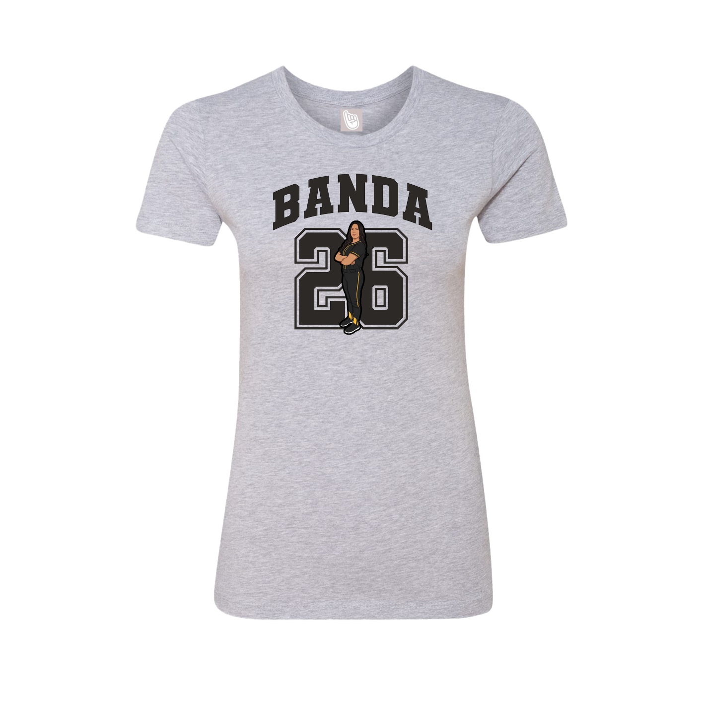 Fitted Women's Tee — Number in Grey