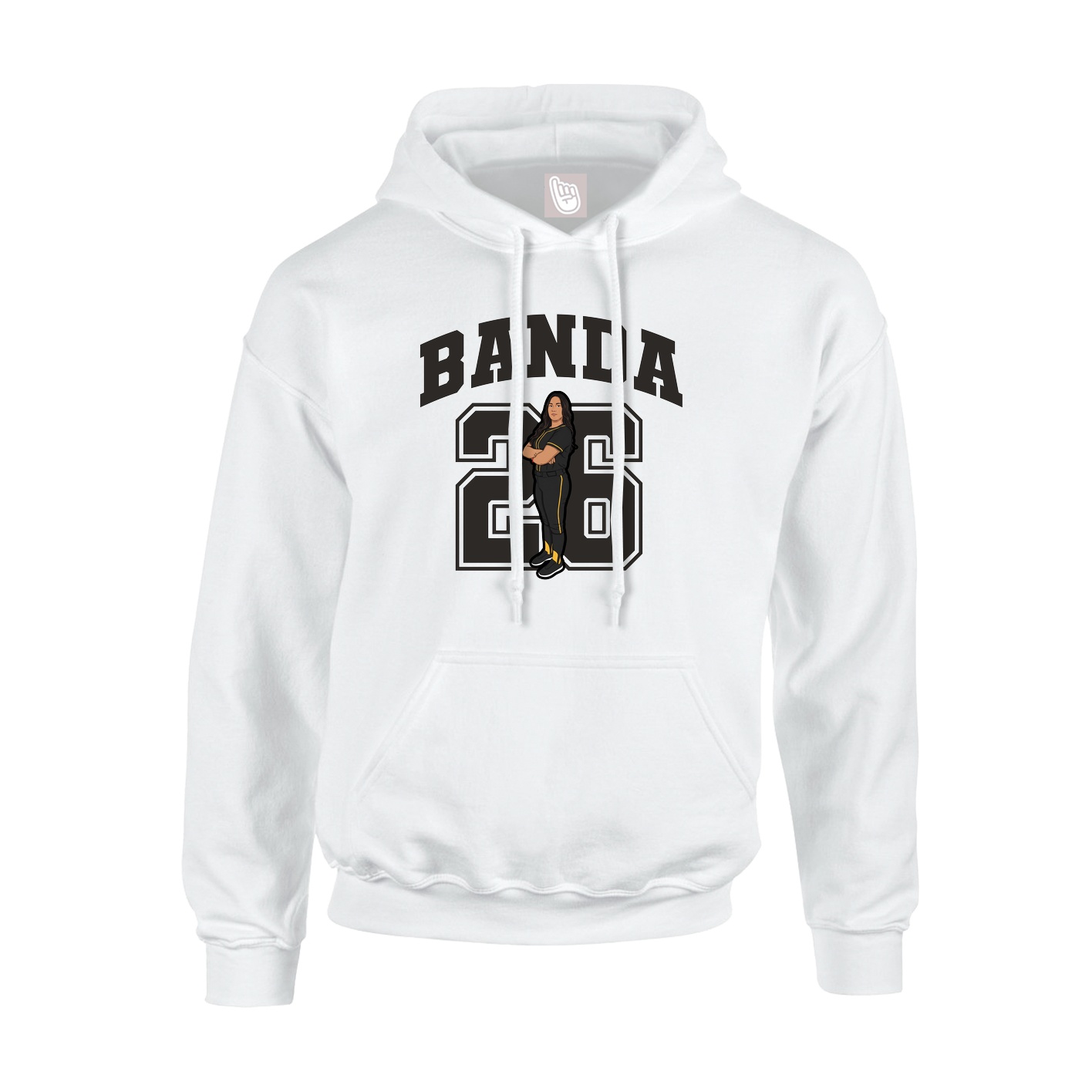 Hoodie — Number in White
