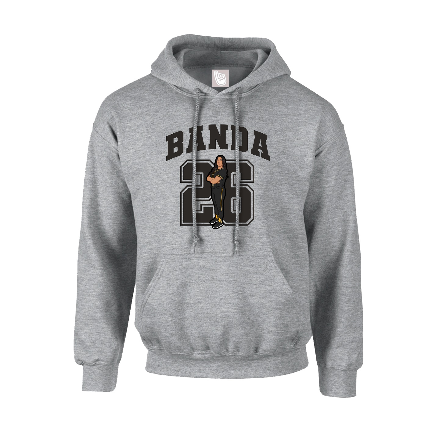 Youth Hoodie — Number in Grey