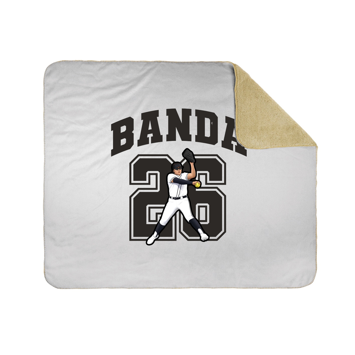 Throw Blanket — Number in White