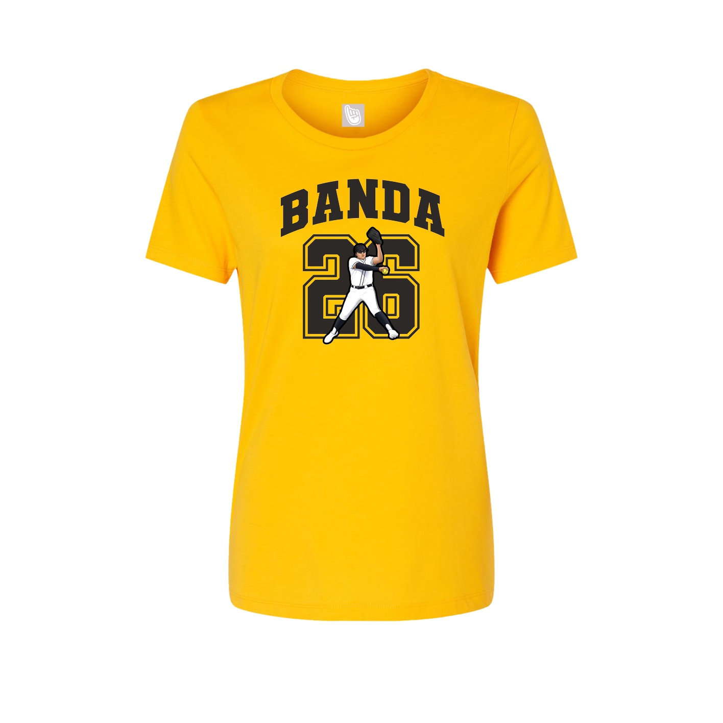 Fitted Women's Tee — Number in Gold