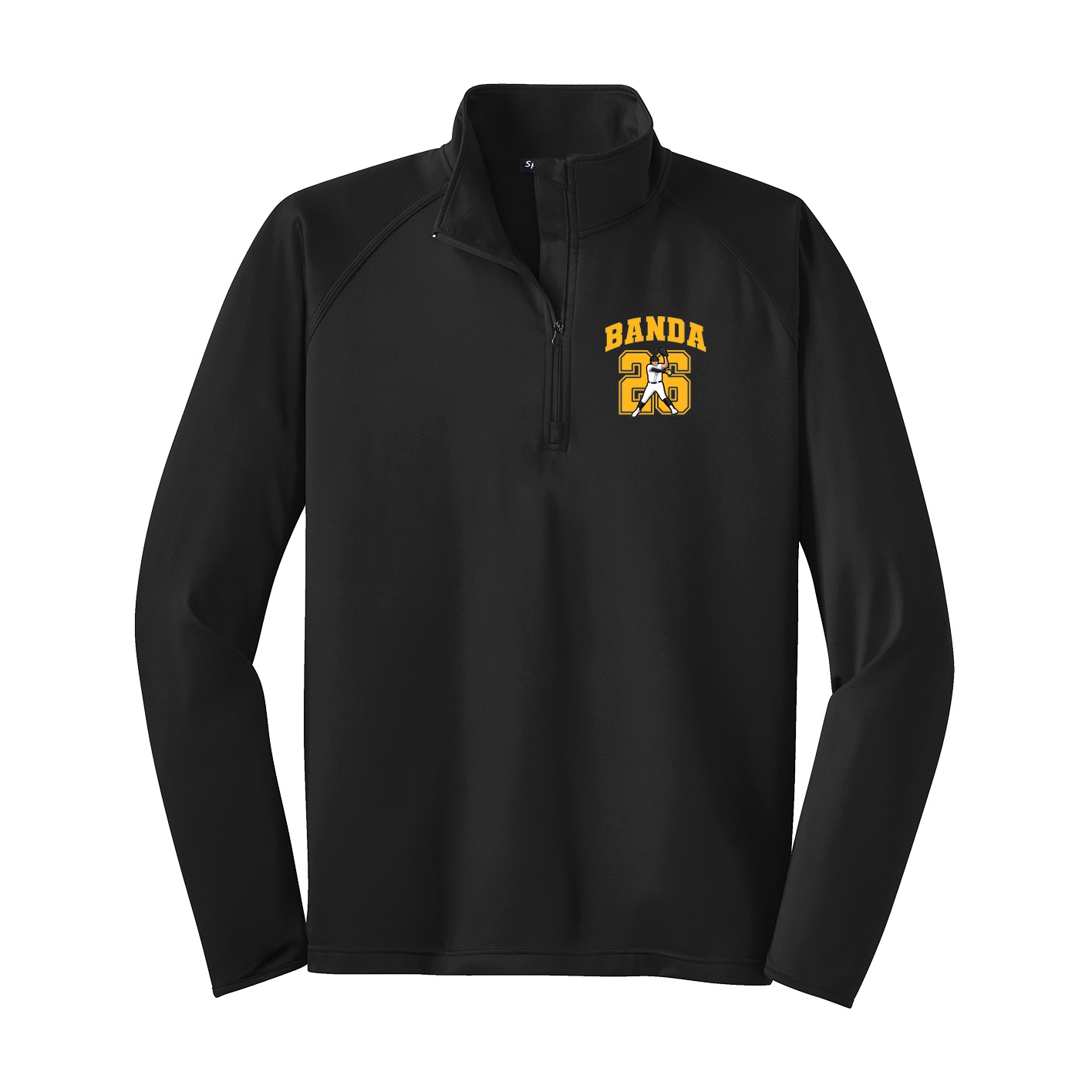Q-Zip Pullover — Number in Black