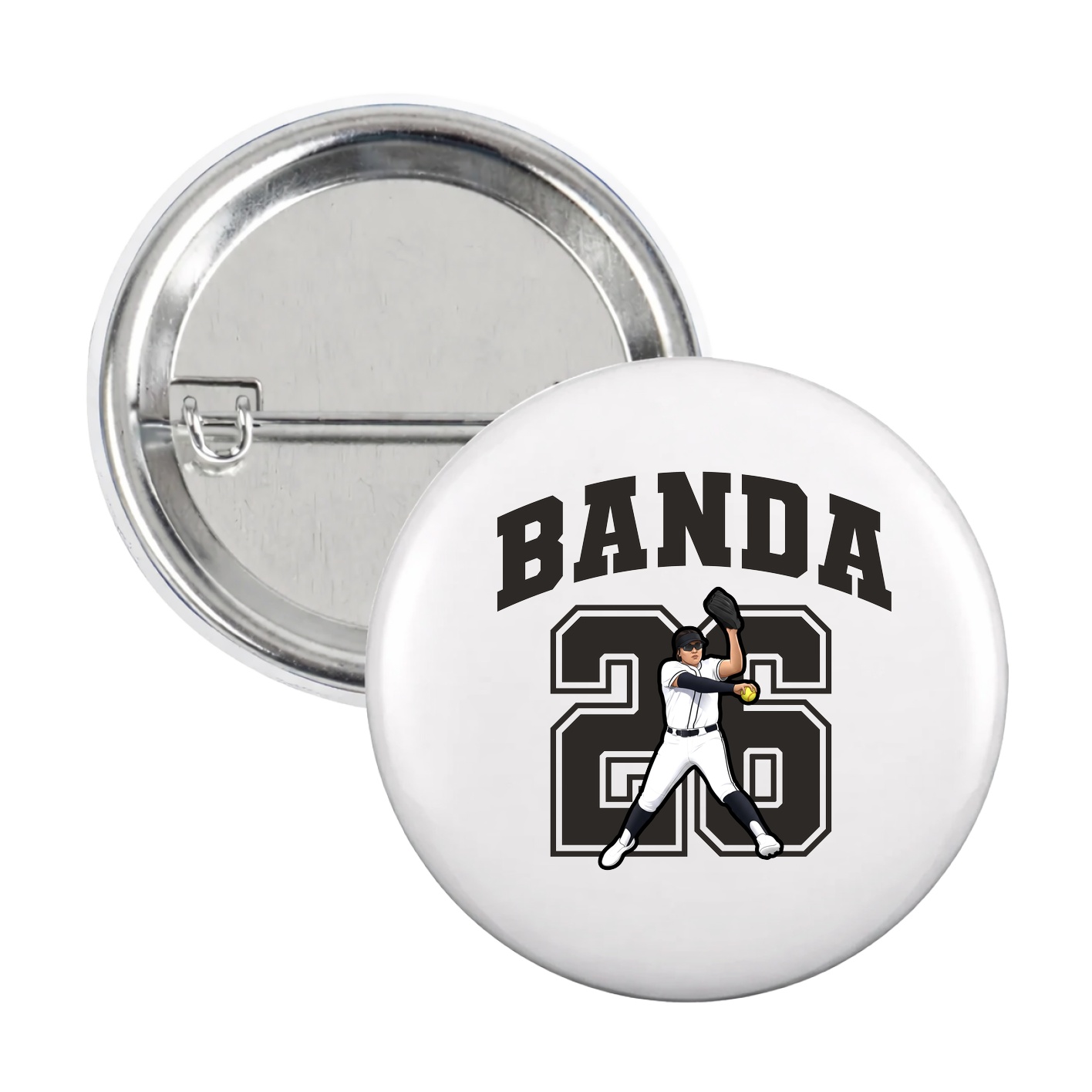 Game Day Button — Number in White