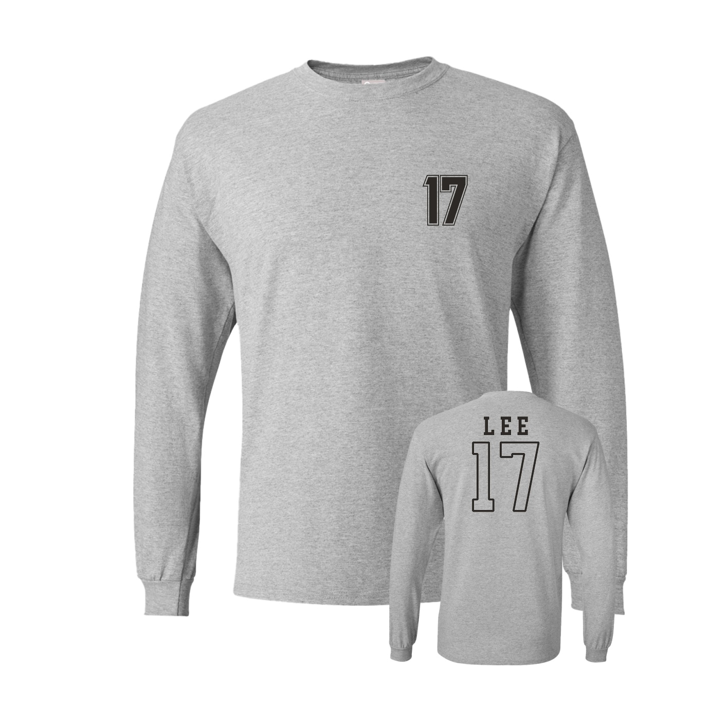 Long Sleeve Tee — Chest Back in Grey