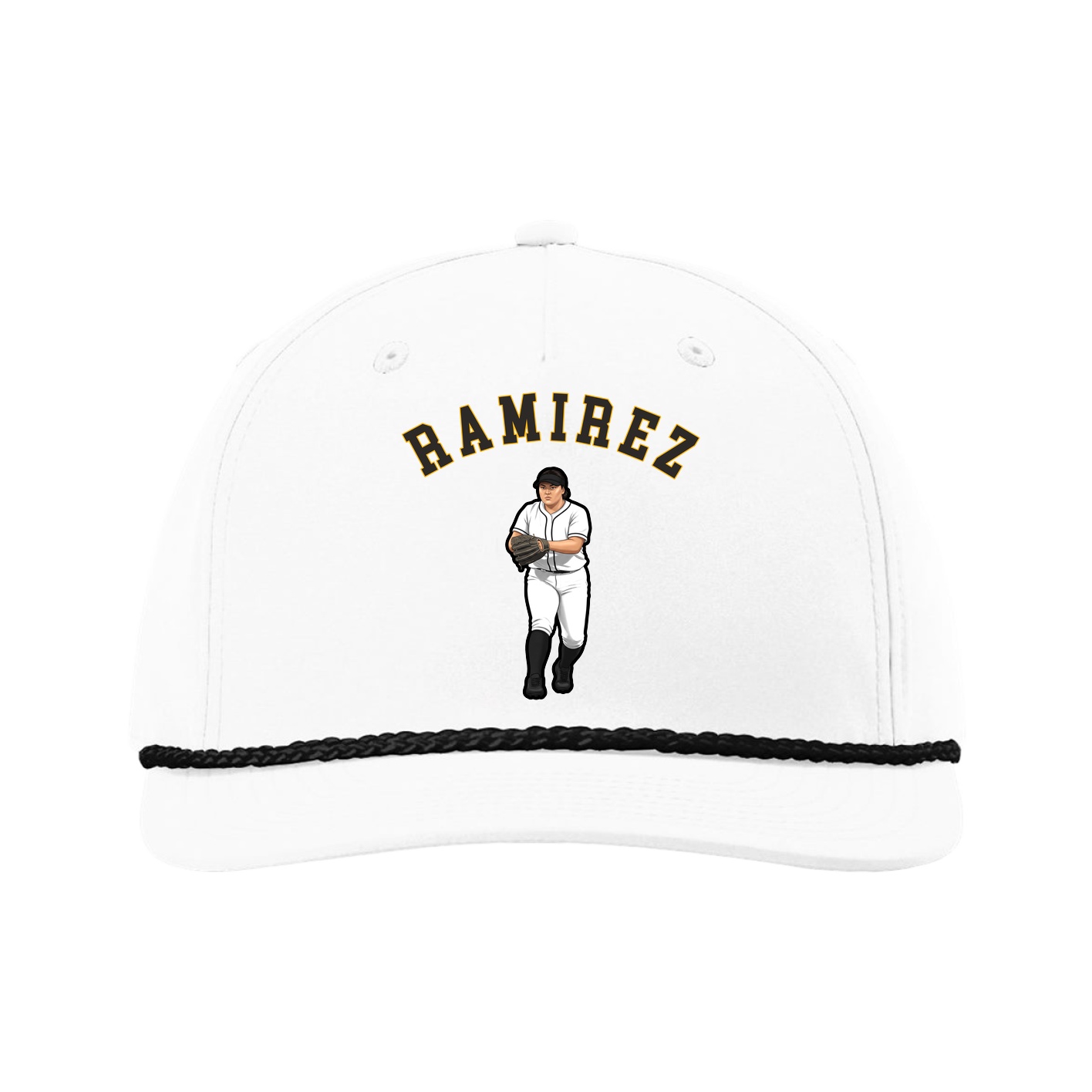 Five-Panel Classic Rope Cap — Shirsey Arch in White