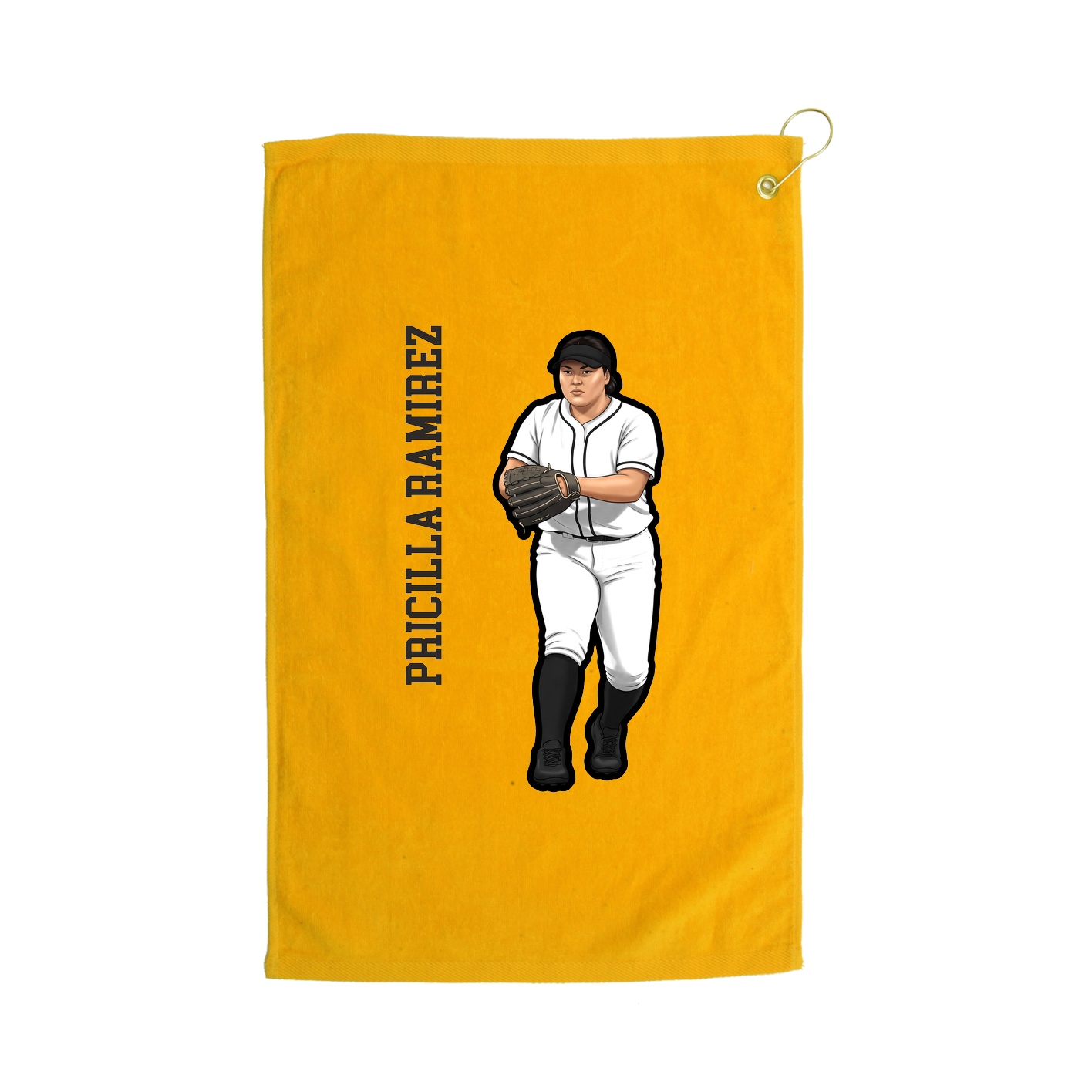 Golf Towel — Name Vertical in Gold