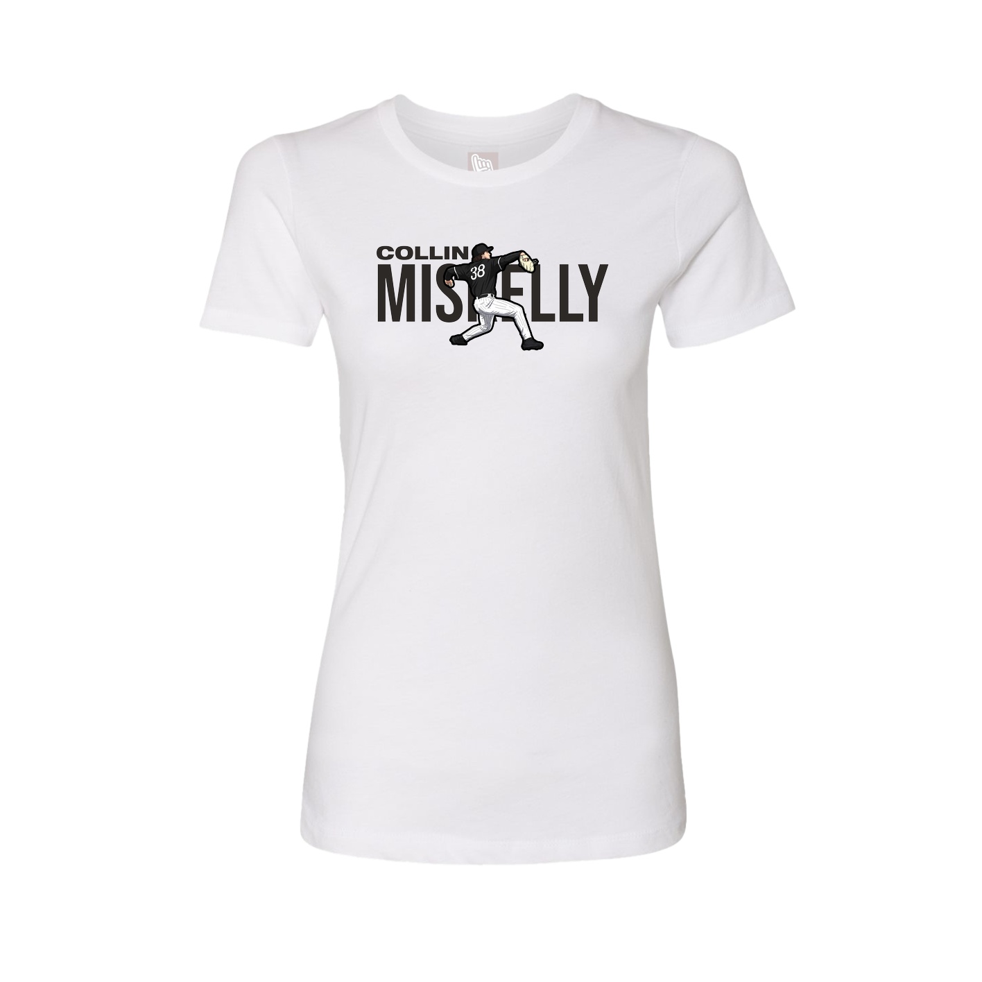 Fitted Women's Tee — Player Name in White
