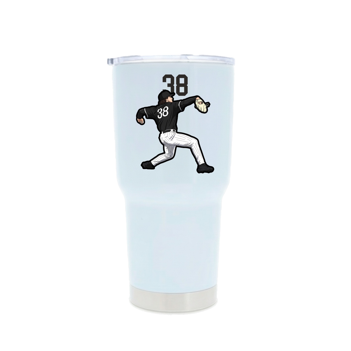 30oz Stainless Steel Tumbler — Number Top in White