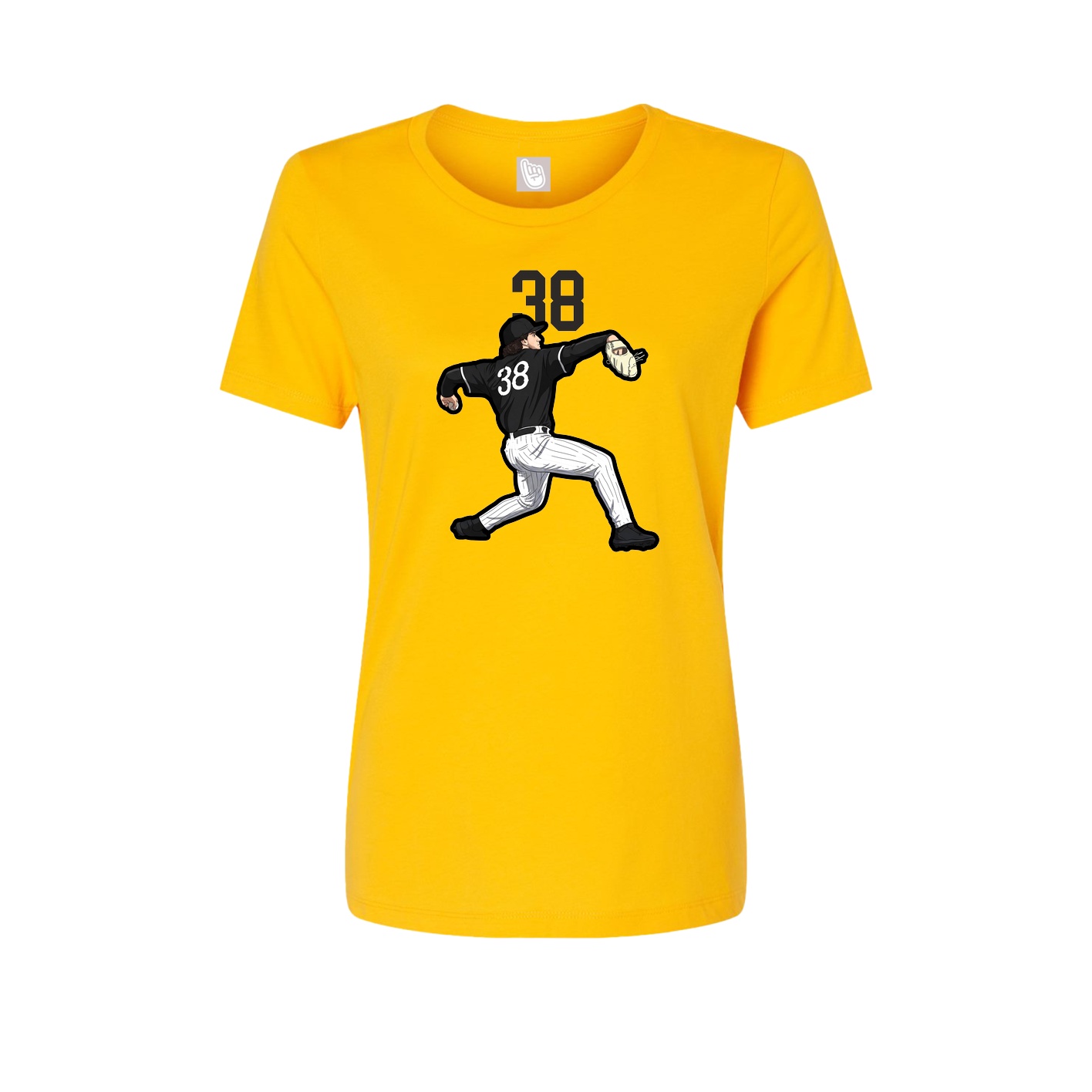 Fitted Women's Tee — Number Top in Gold