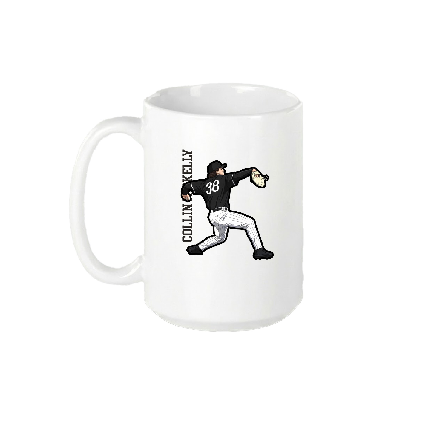 15oz Coffee Mug — Name Vertical in White