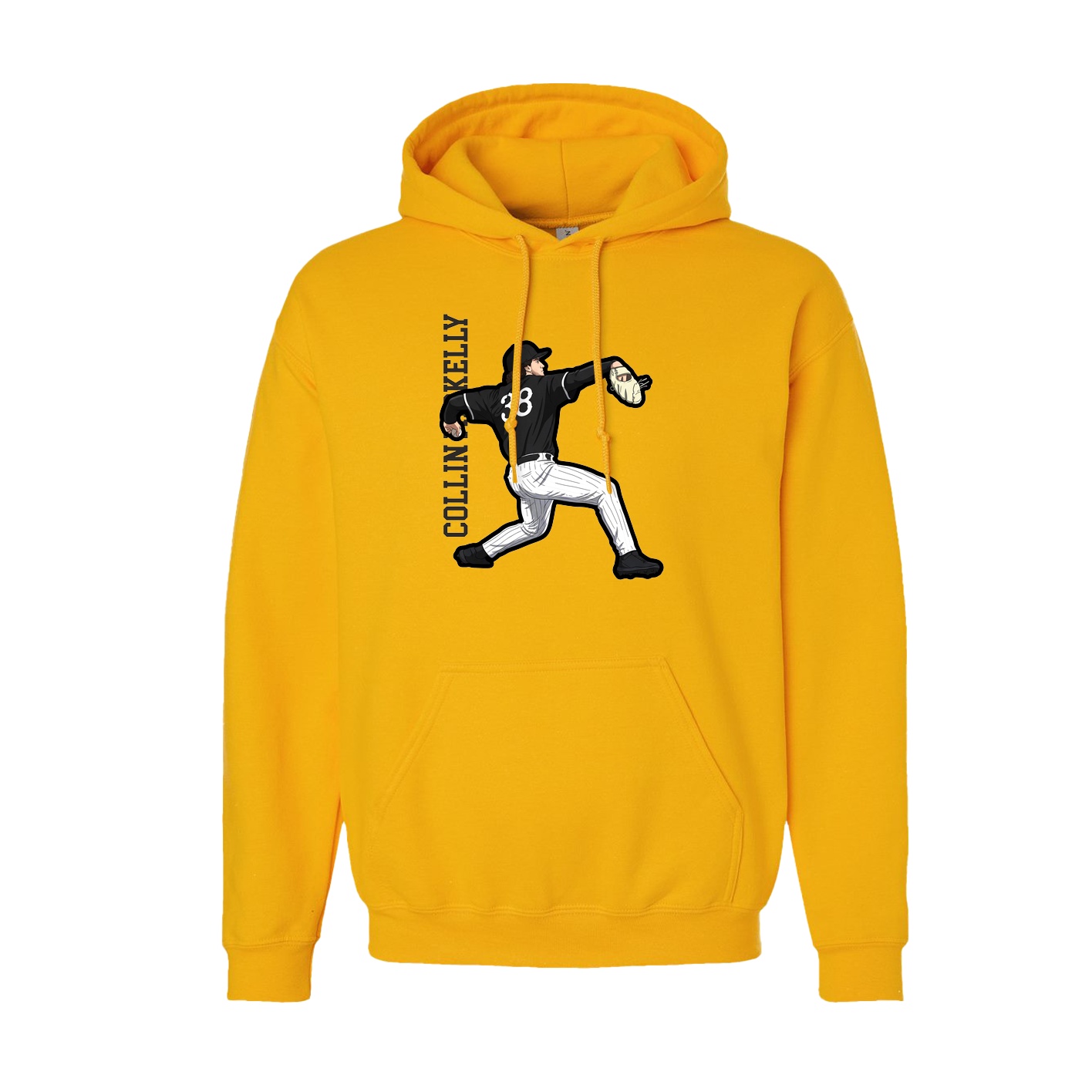 Hoodie — Name Vertical in Gold