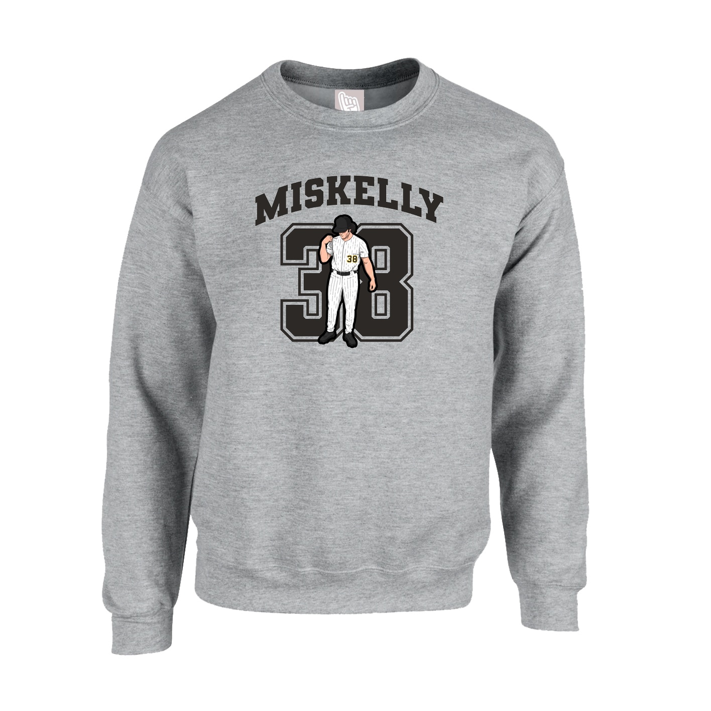 Fleece Crew — Number in Grey