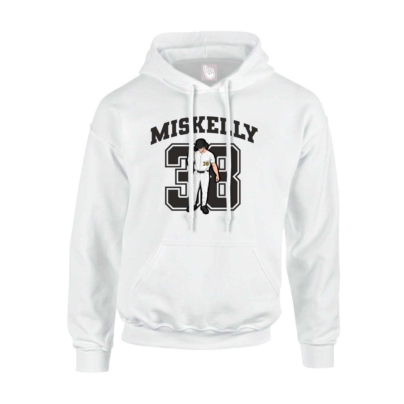 Youth Hoodie — Number in White