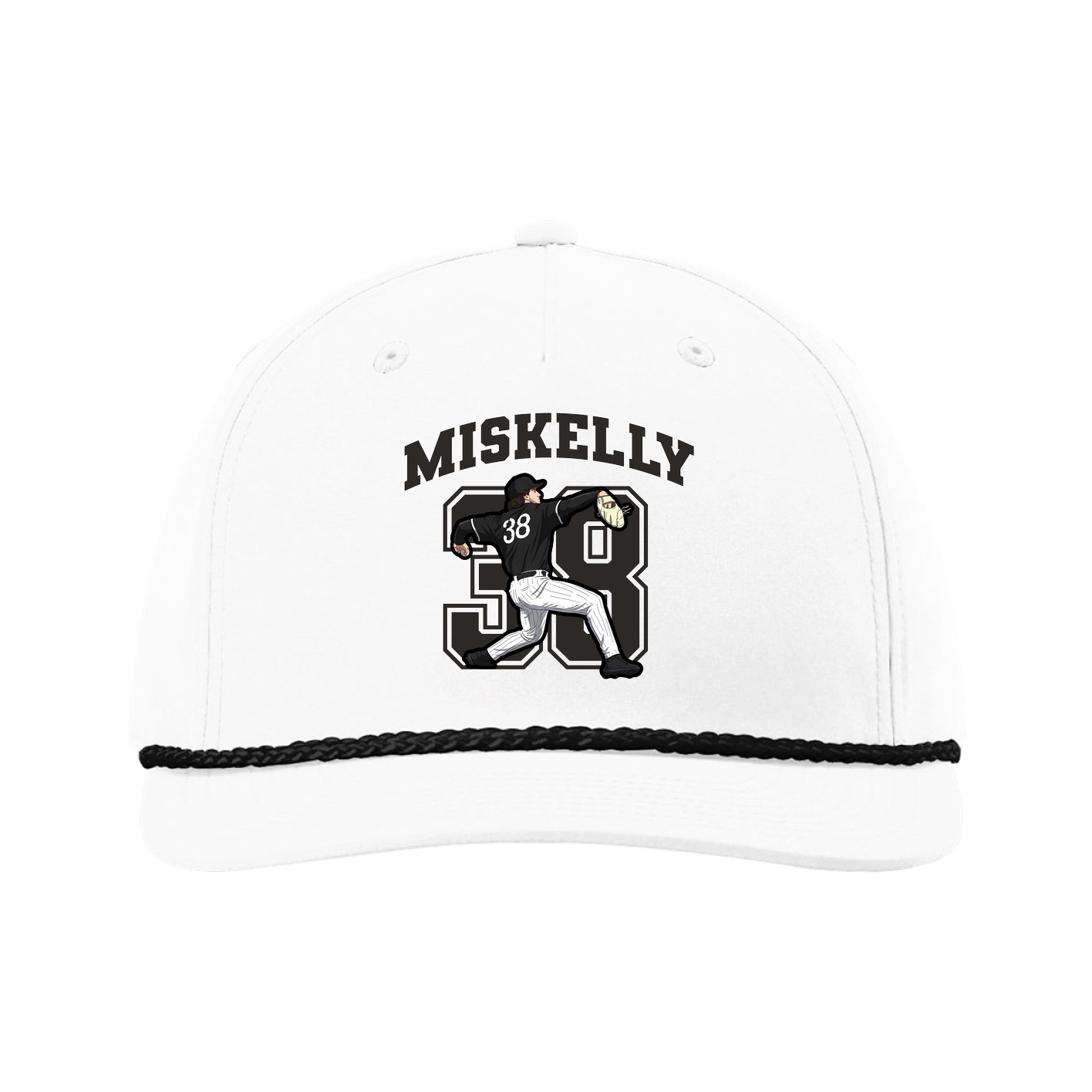 Five-Panel Classic Rope Cap — Number in White