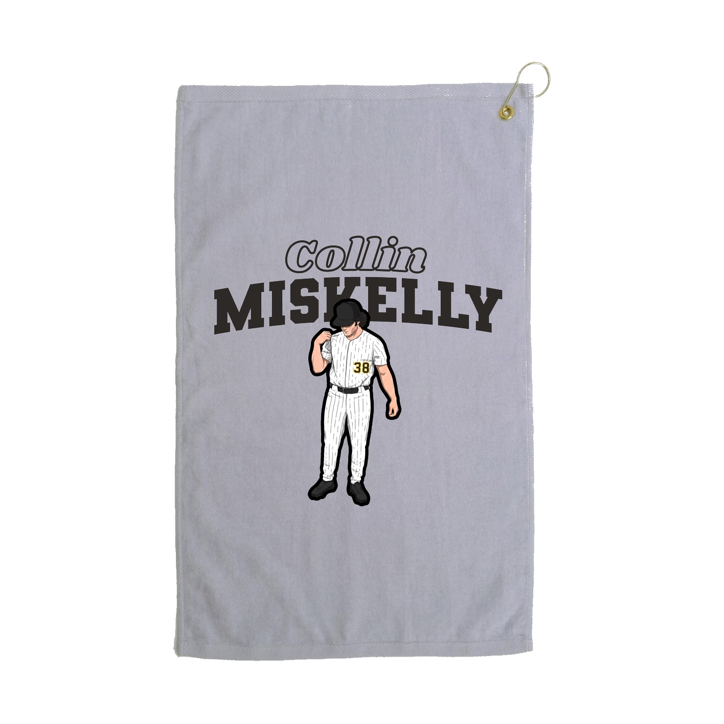 Golf Towel — Name Arch in Grey