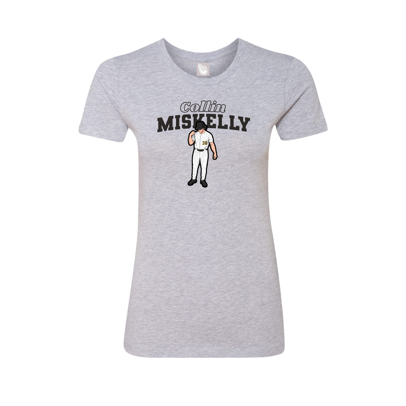 Fitted Women's Tee — Name Arch in Grey
