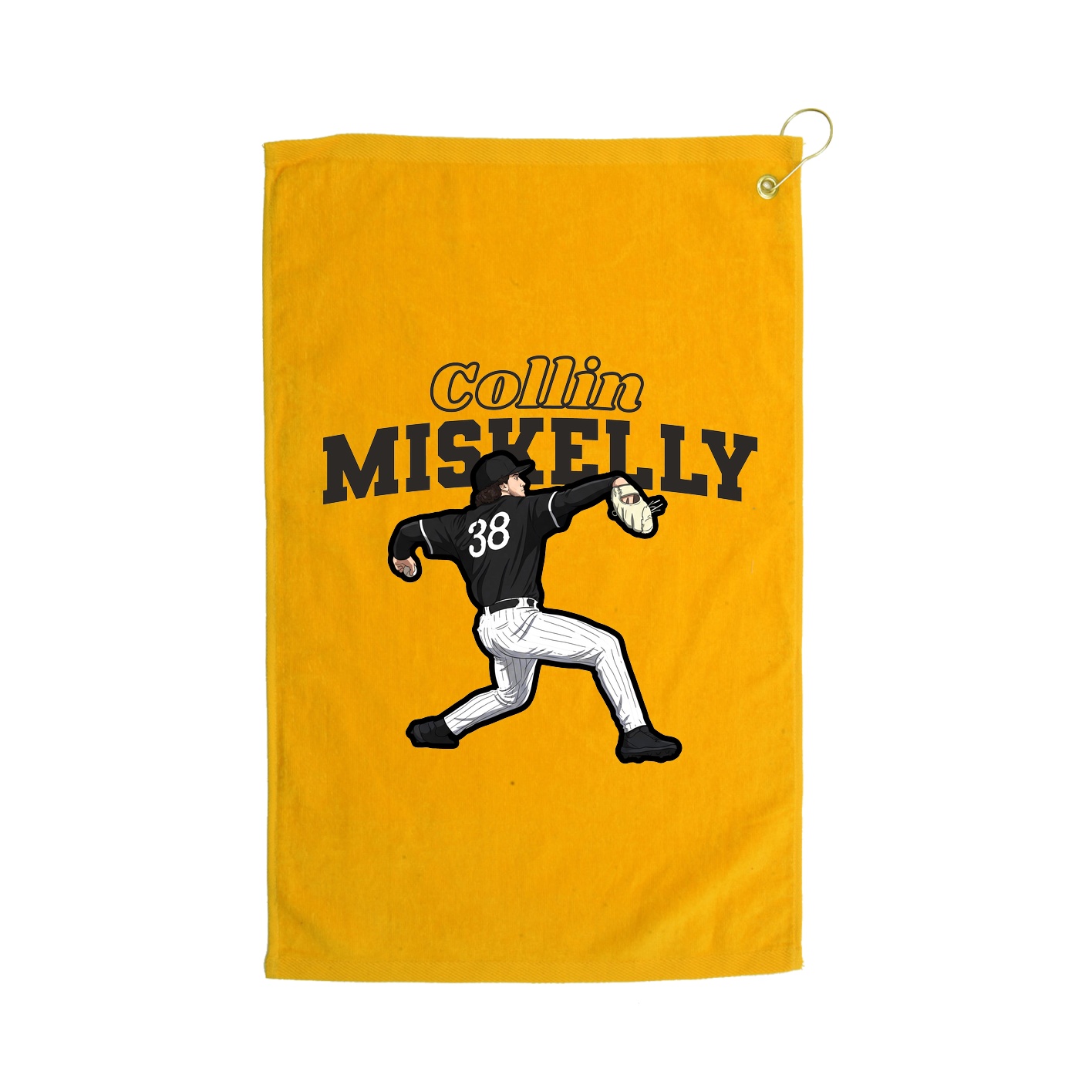 Golf Towel — Name Arch in Gold