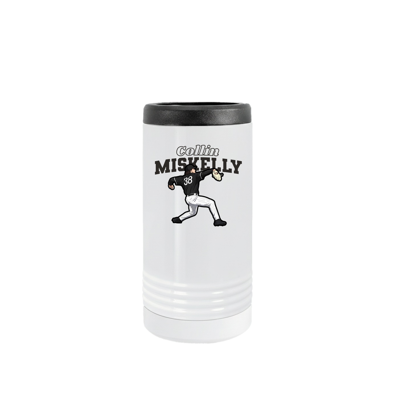 Slim Beverage Holder — Name Arch in White