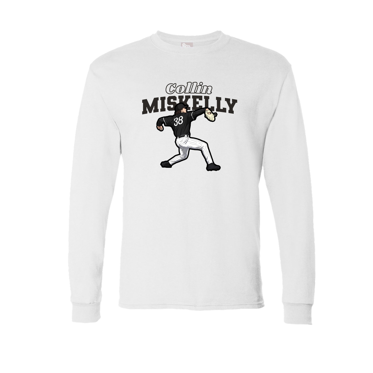 Long Sleeve Tee — Name Arch in White