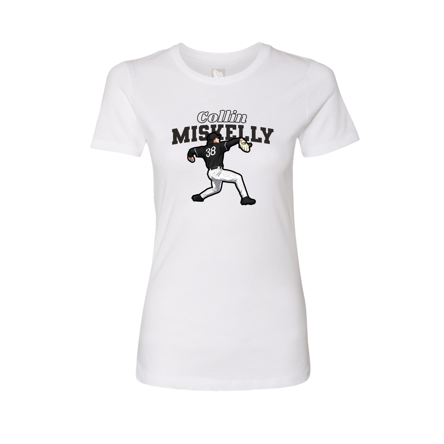Fitted Women's Tee — Name Arch in White
