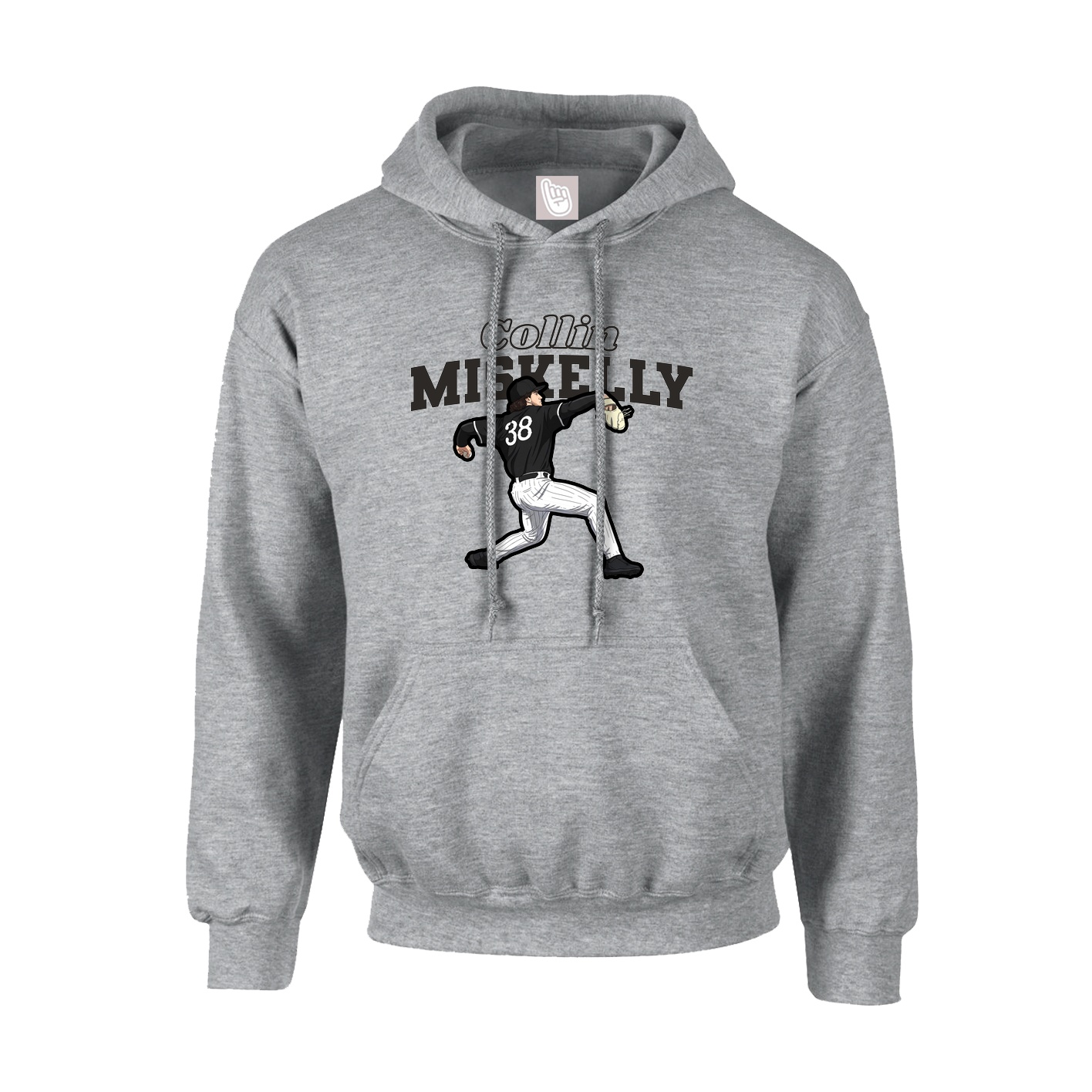 Youth Hoodie — Name Arch in Grey