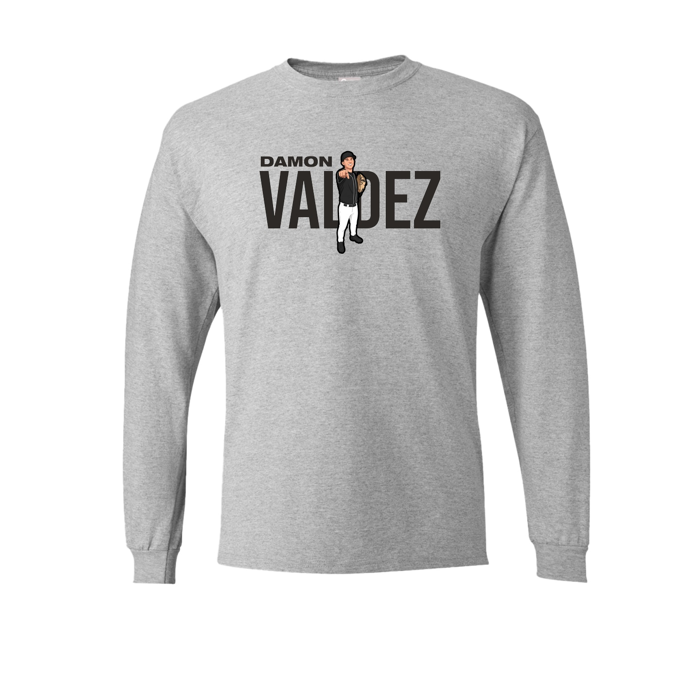 Long Sleeve Tee — Player Name in Grey