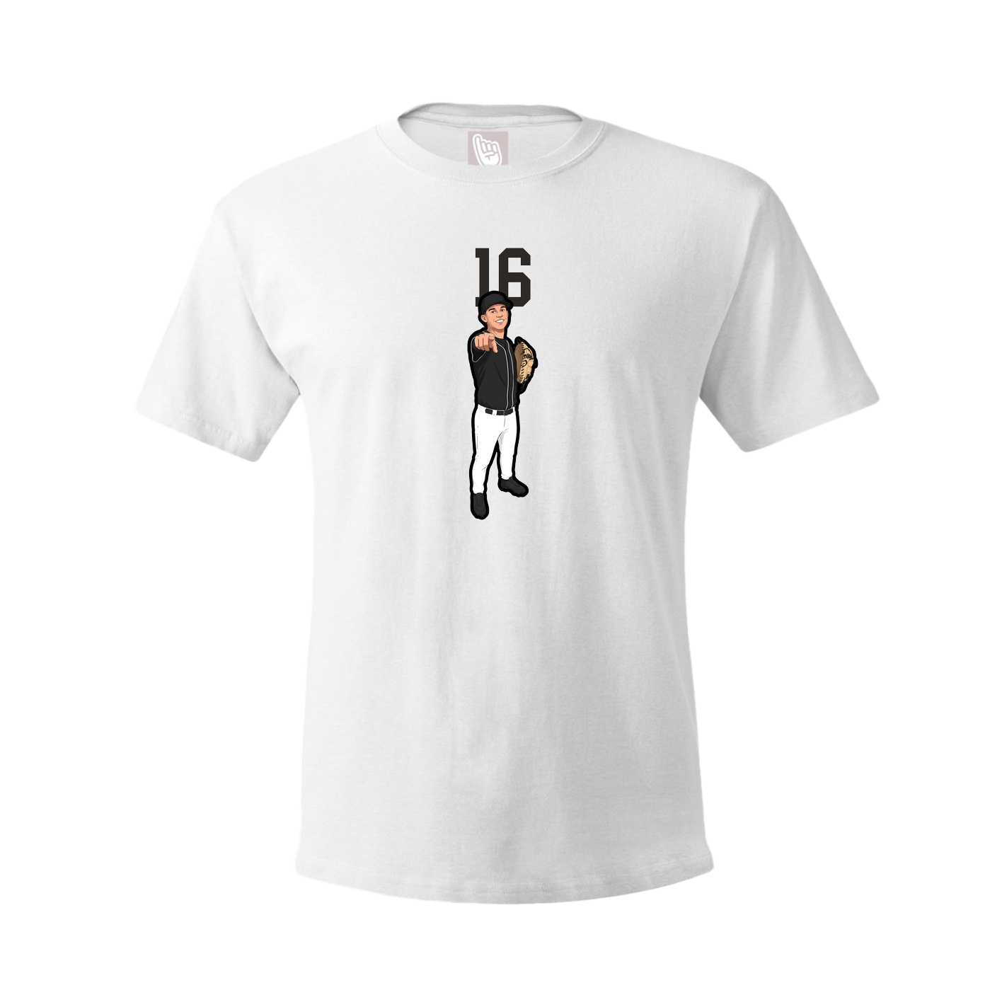 Youth Tee — Number Top in White
