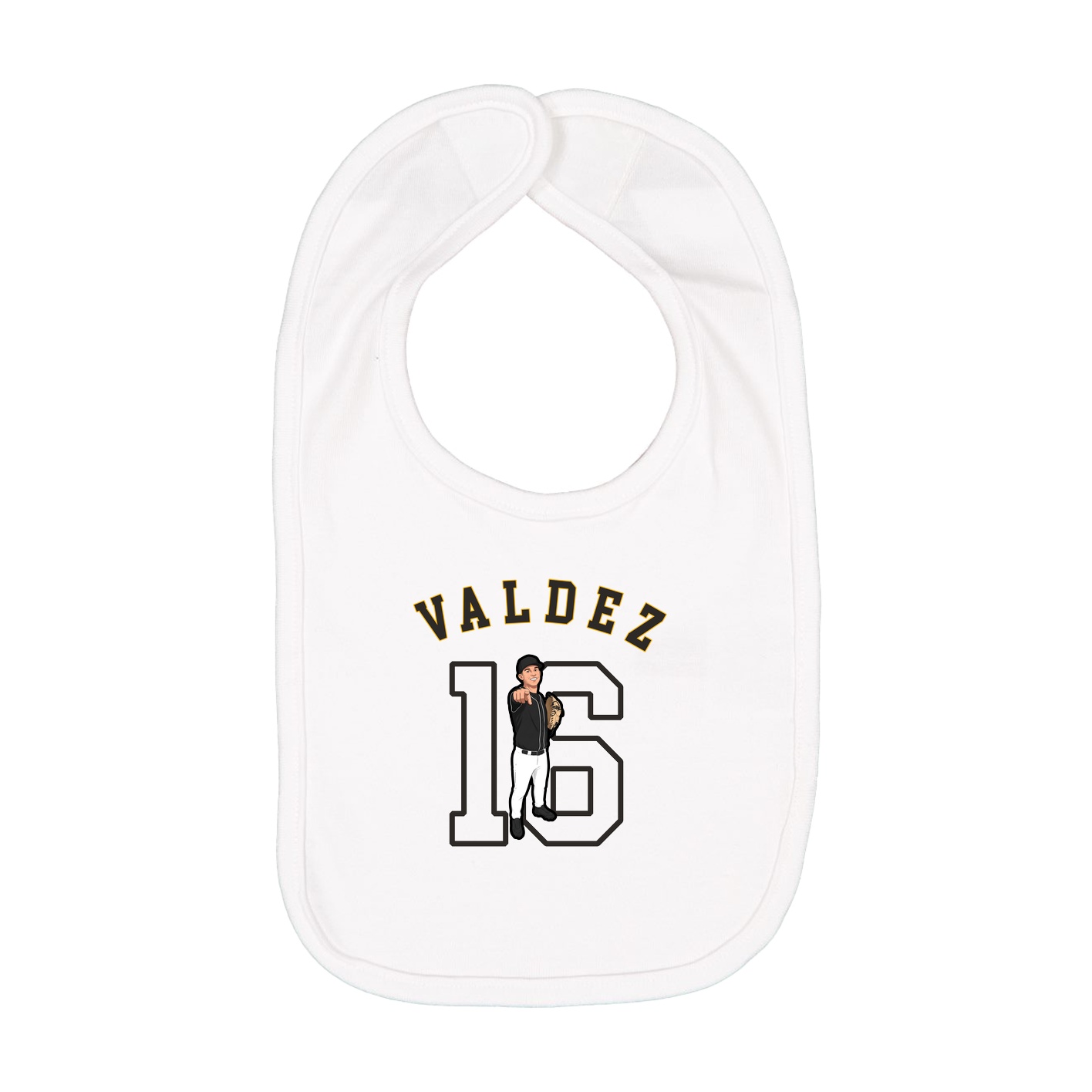 Infant Bib — Shirsey Arch in White