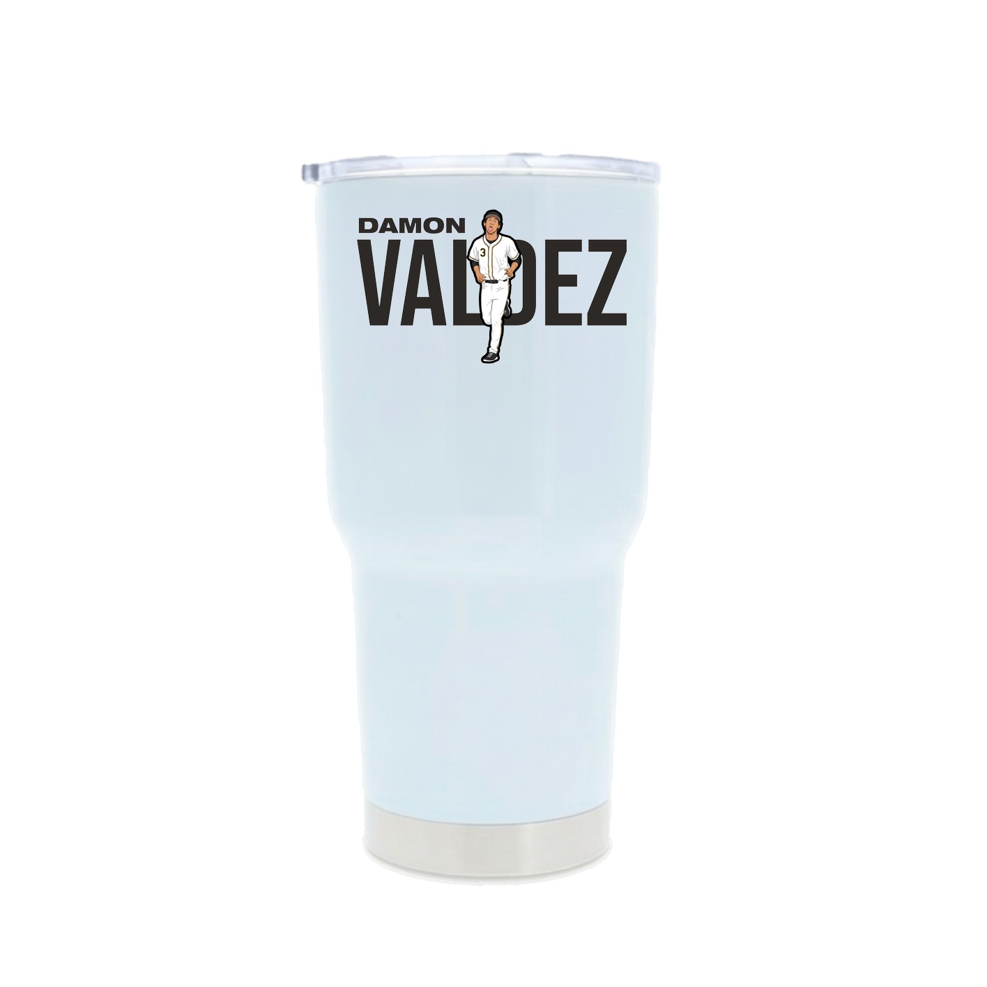30oz Stainless Steel Tumbler — Player Name in White