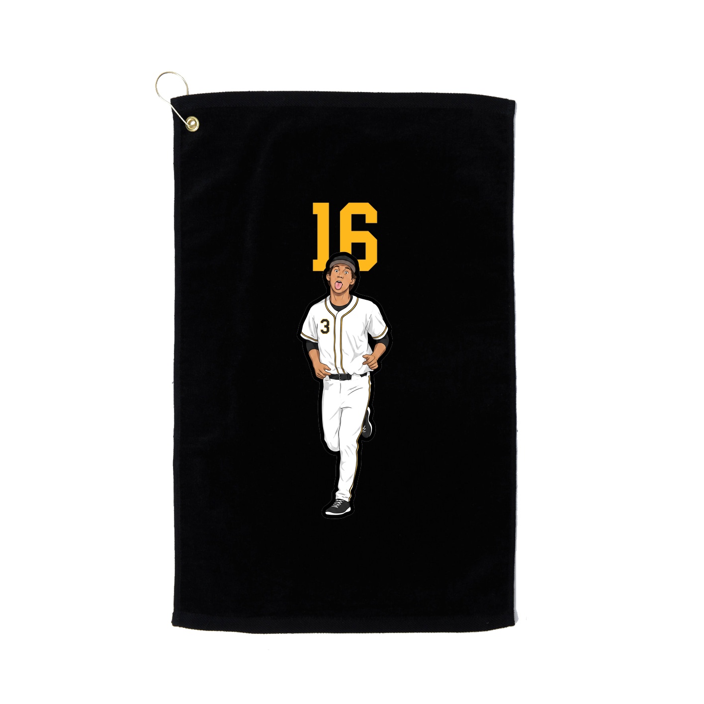 Golf Towel — Number Top in Black