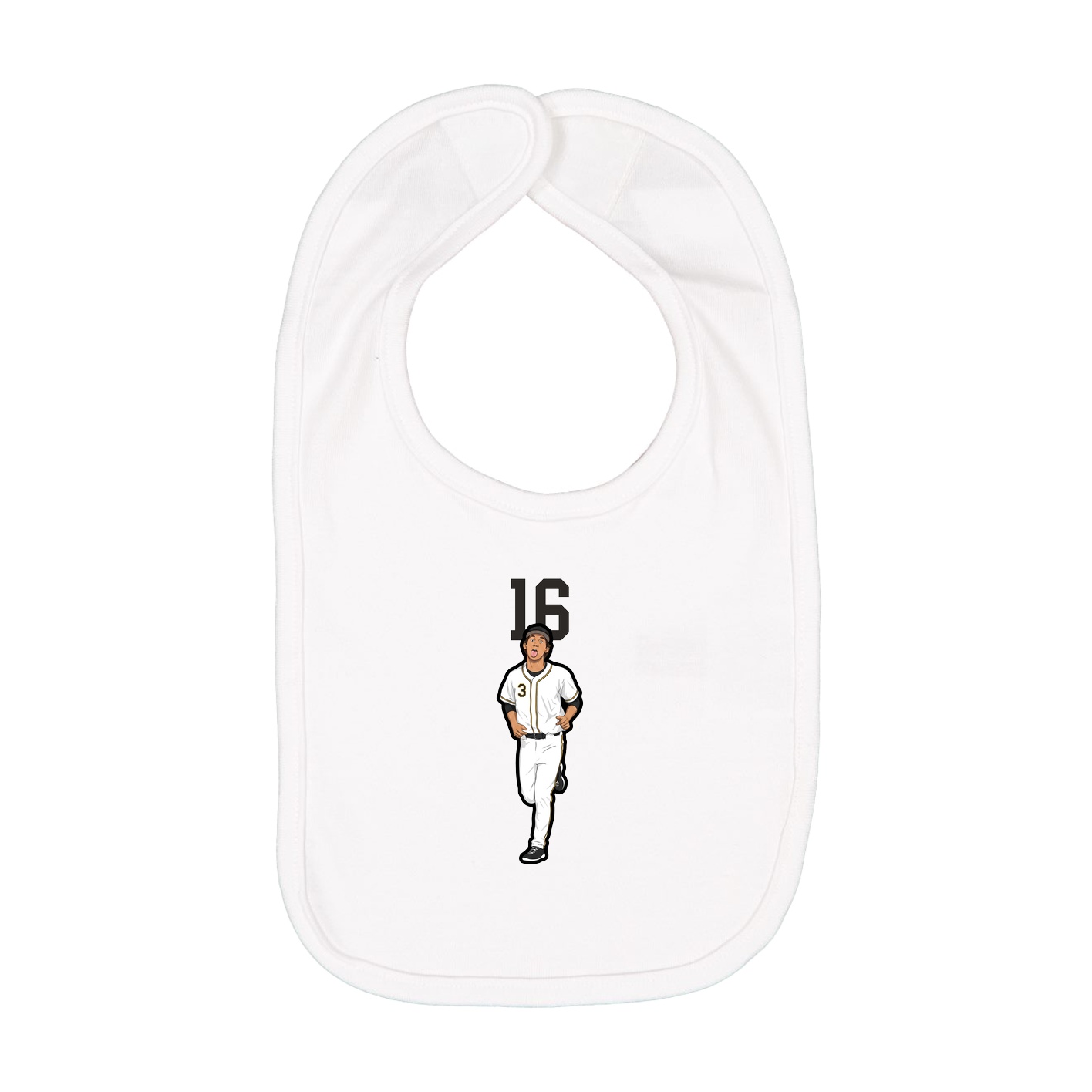 Infant Bib — Number Top in White