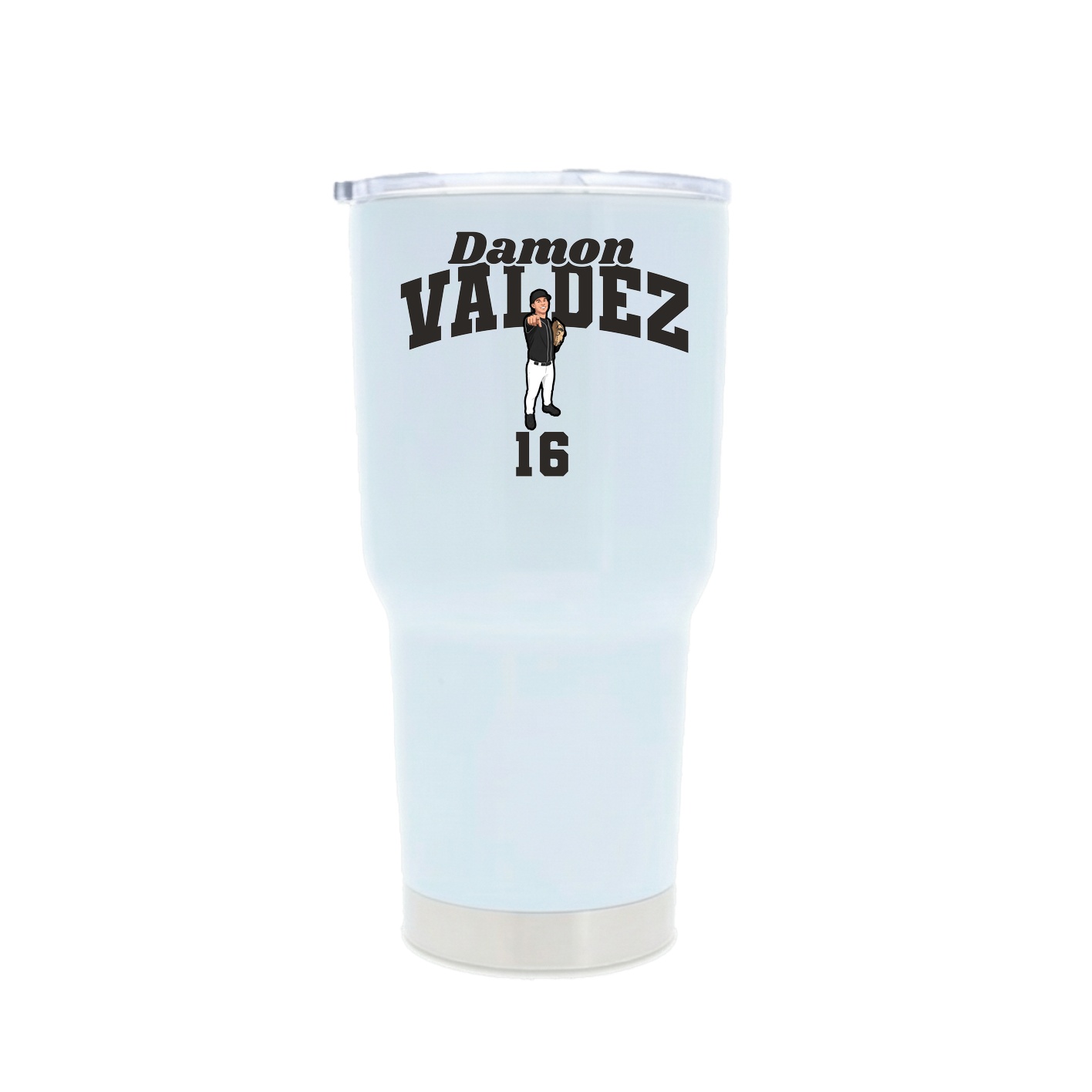 30oz Stainless Steel Tumbler — Signature Arch in White