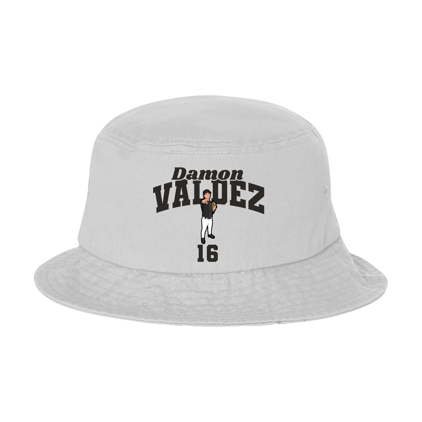 Bucket Cap — Signature Arch in White