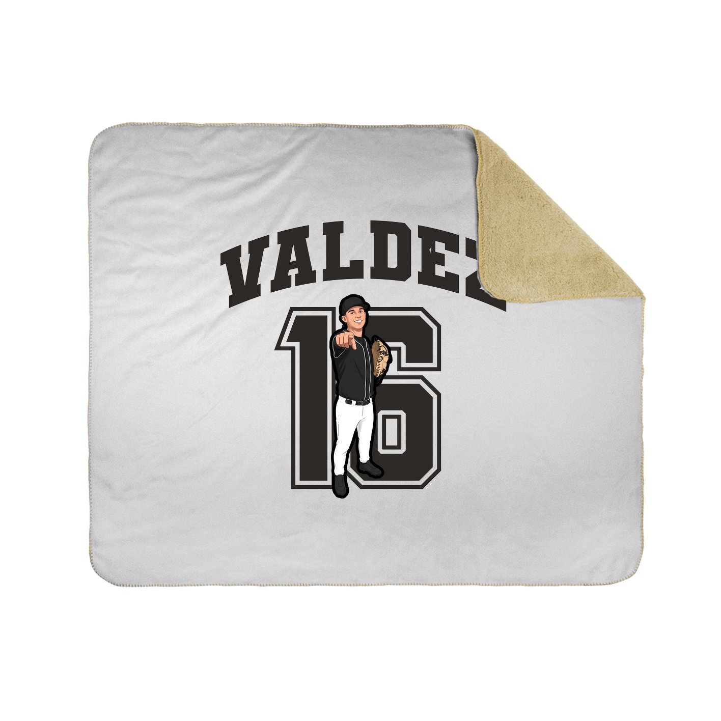 Throw Blanket — Number in White