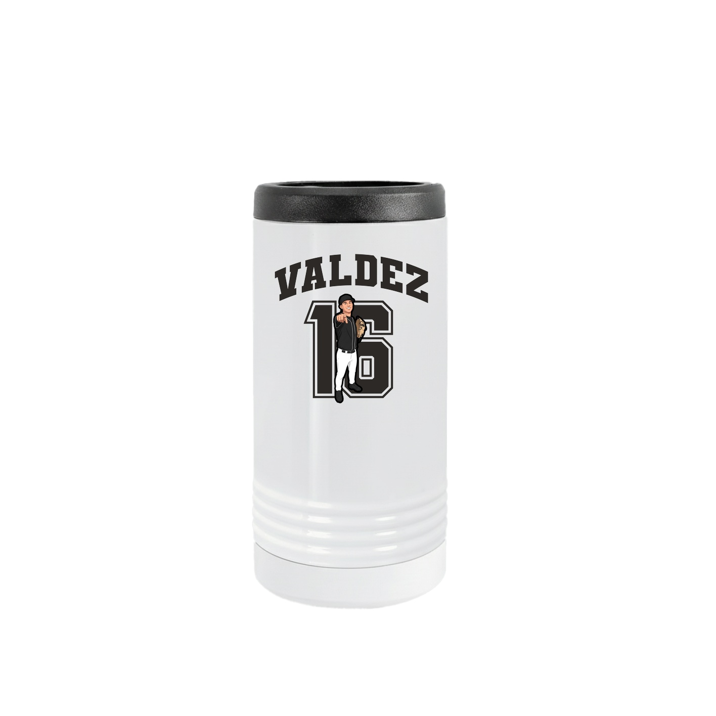 Slim Beverage Holder — Number in White
