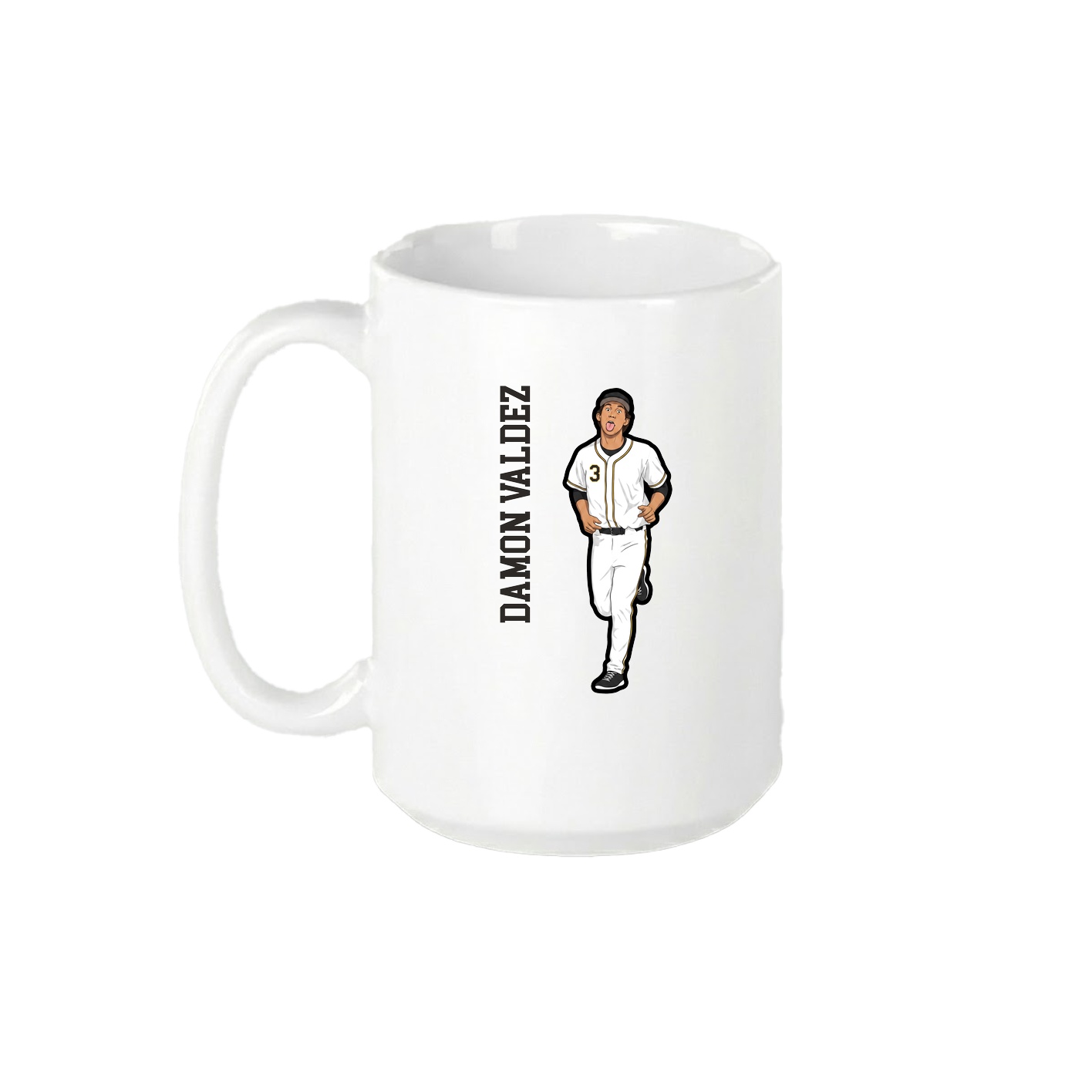 15oz Coffee Mug — Name Vertical in White