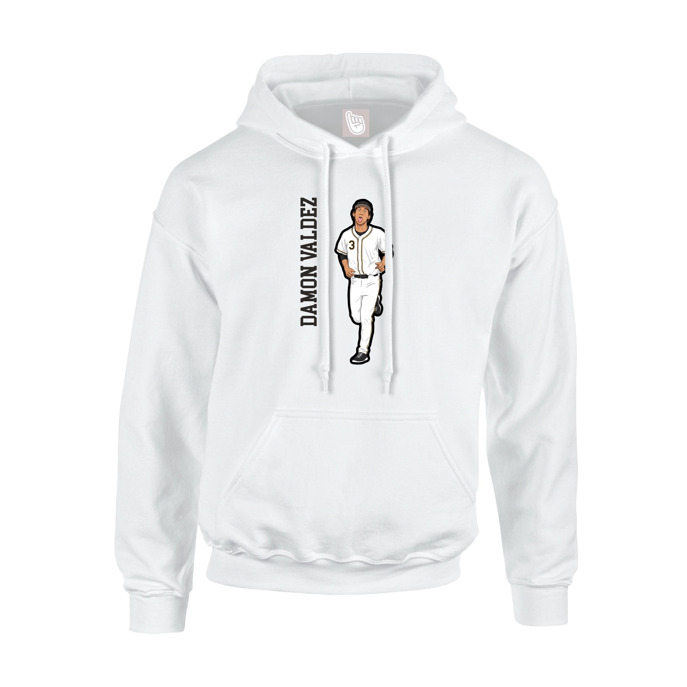 Hoodie — Name Vertical in White