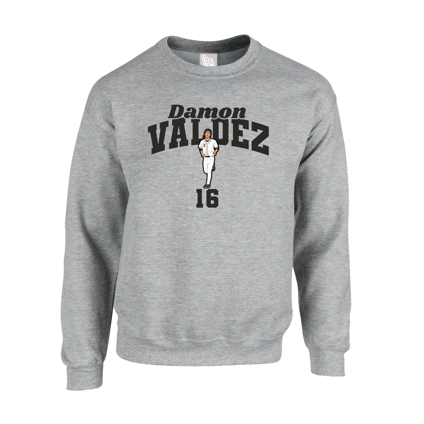 Fleece Crew — Signature Arch in Grey