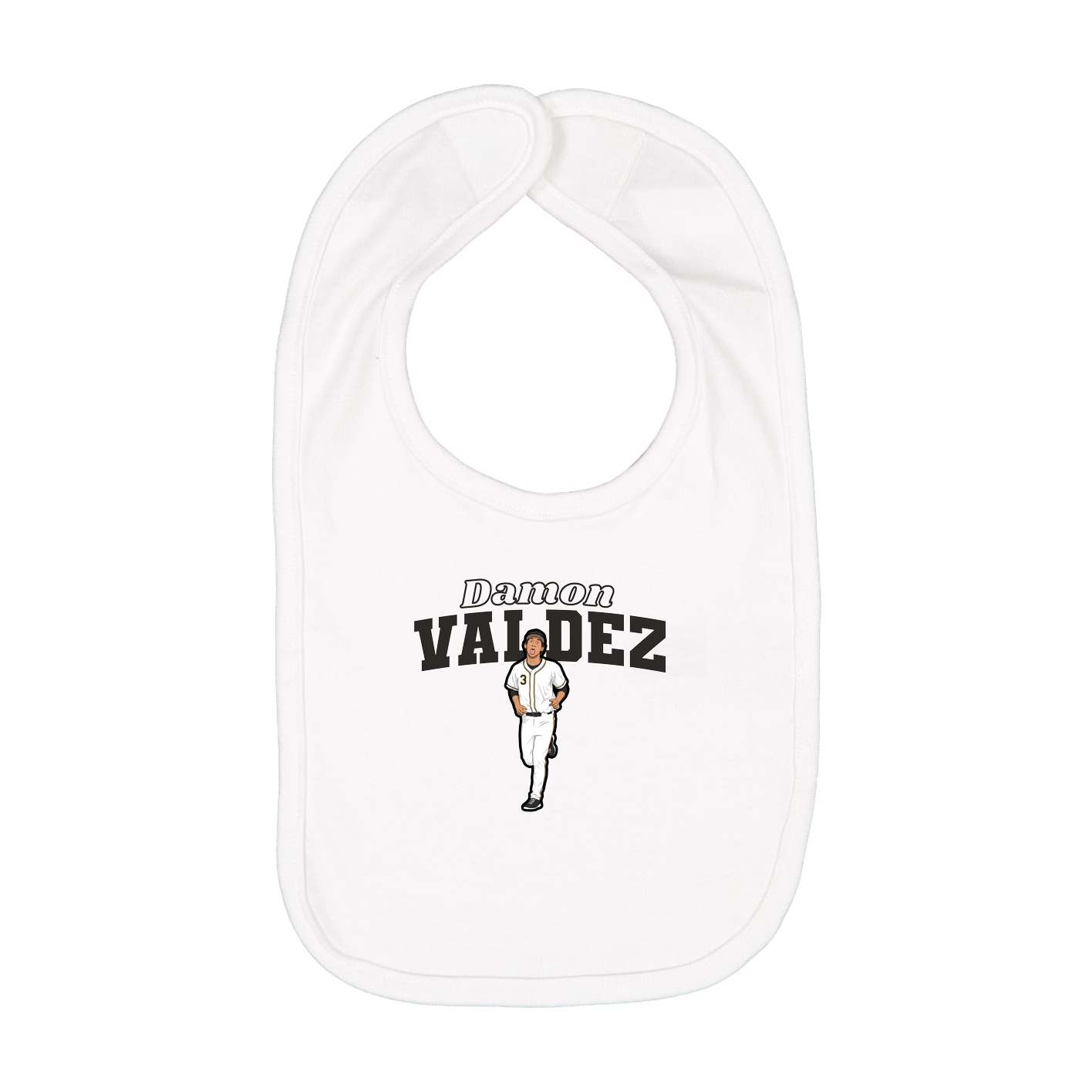 Infant Bib — Name Arch in White
