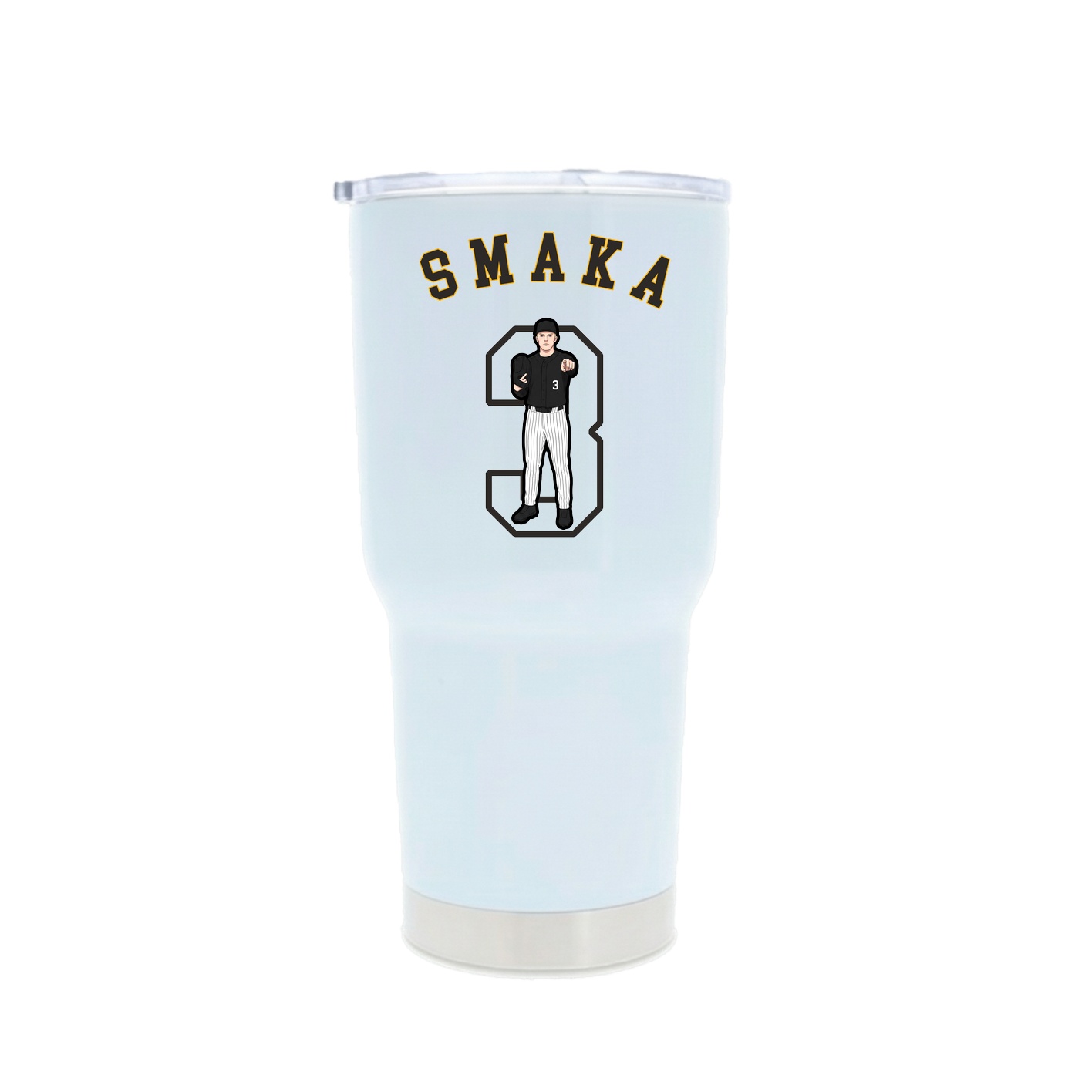 30oz Stainless Steel Tumbler — Shirsey Arch in White