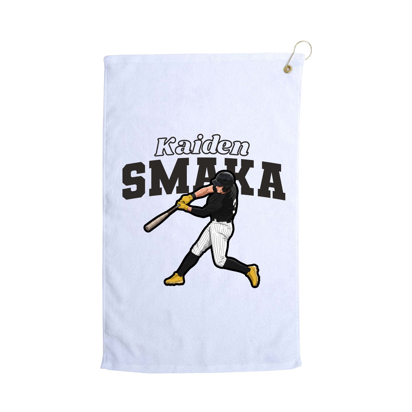 Golf Towel — Name Arch in White