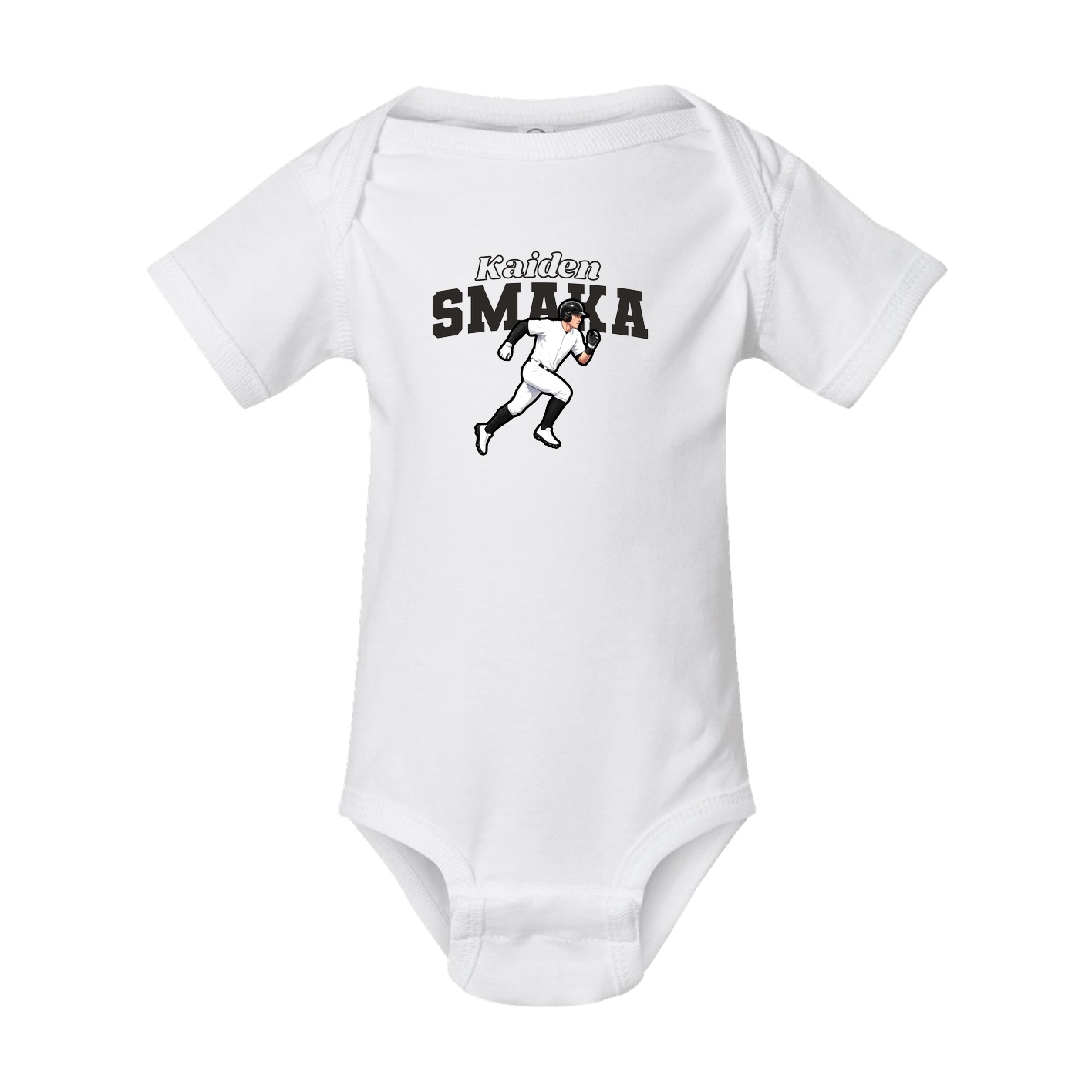 Baby Onesie — Name Arch in White
