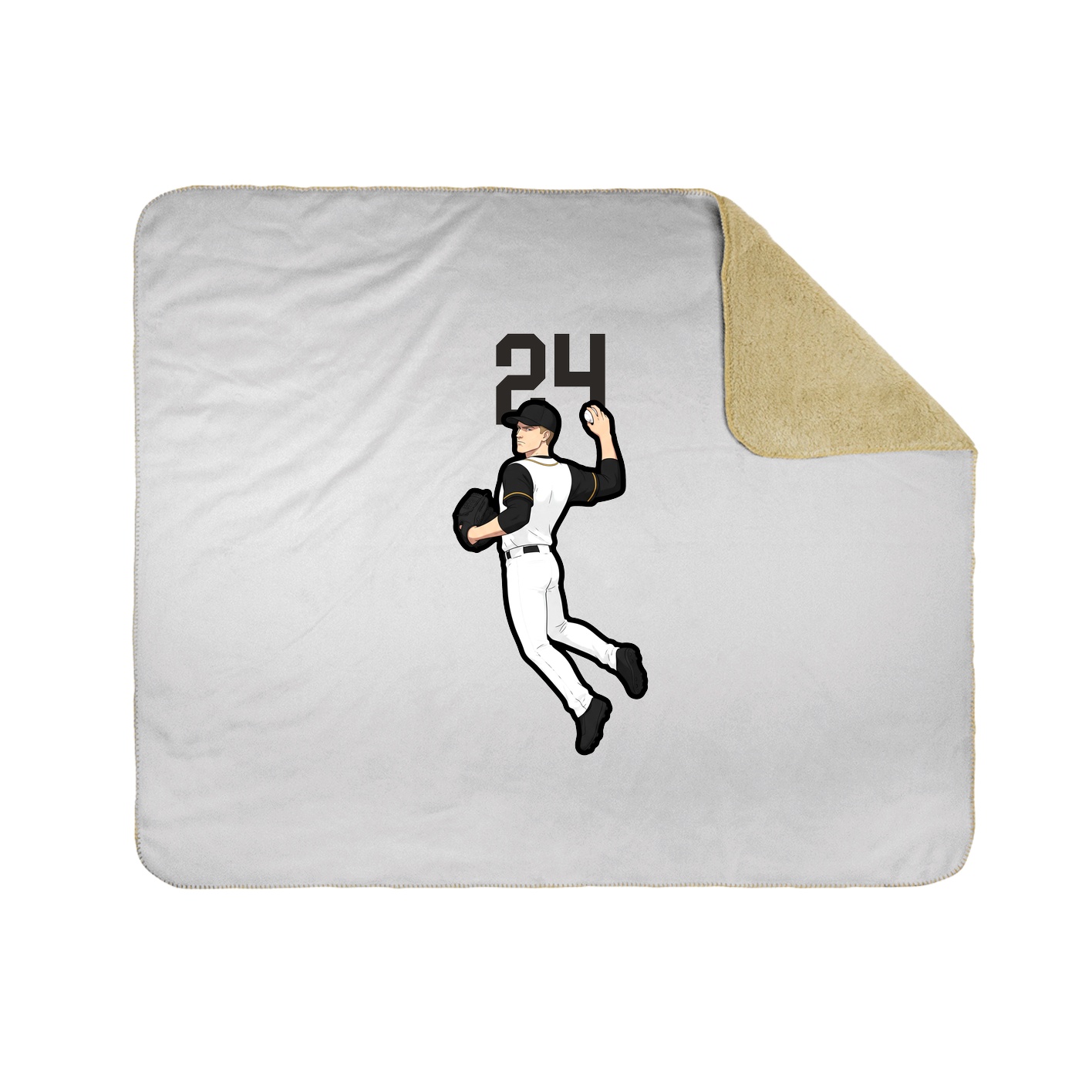 Throw Blanket — Number Top in White