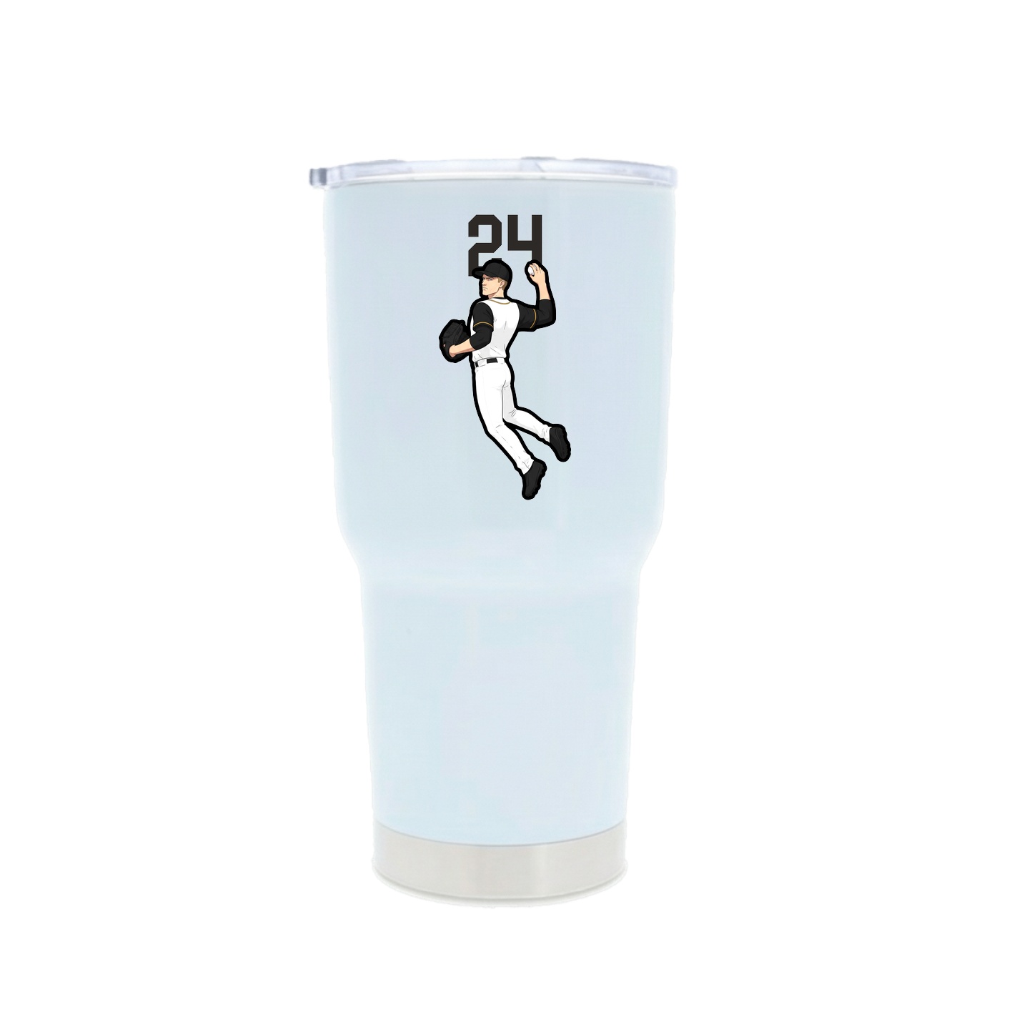 30oz Stainless Steel Tumbler — Number Top in White