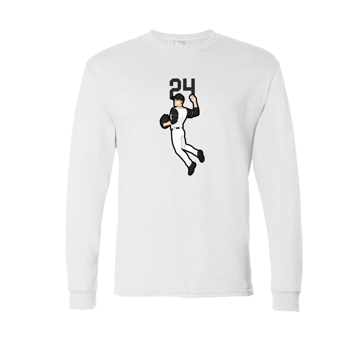 Long Sleeve Tee — Number Top in White
