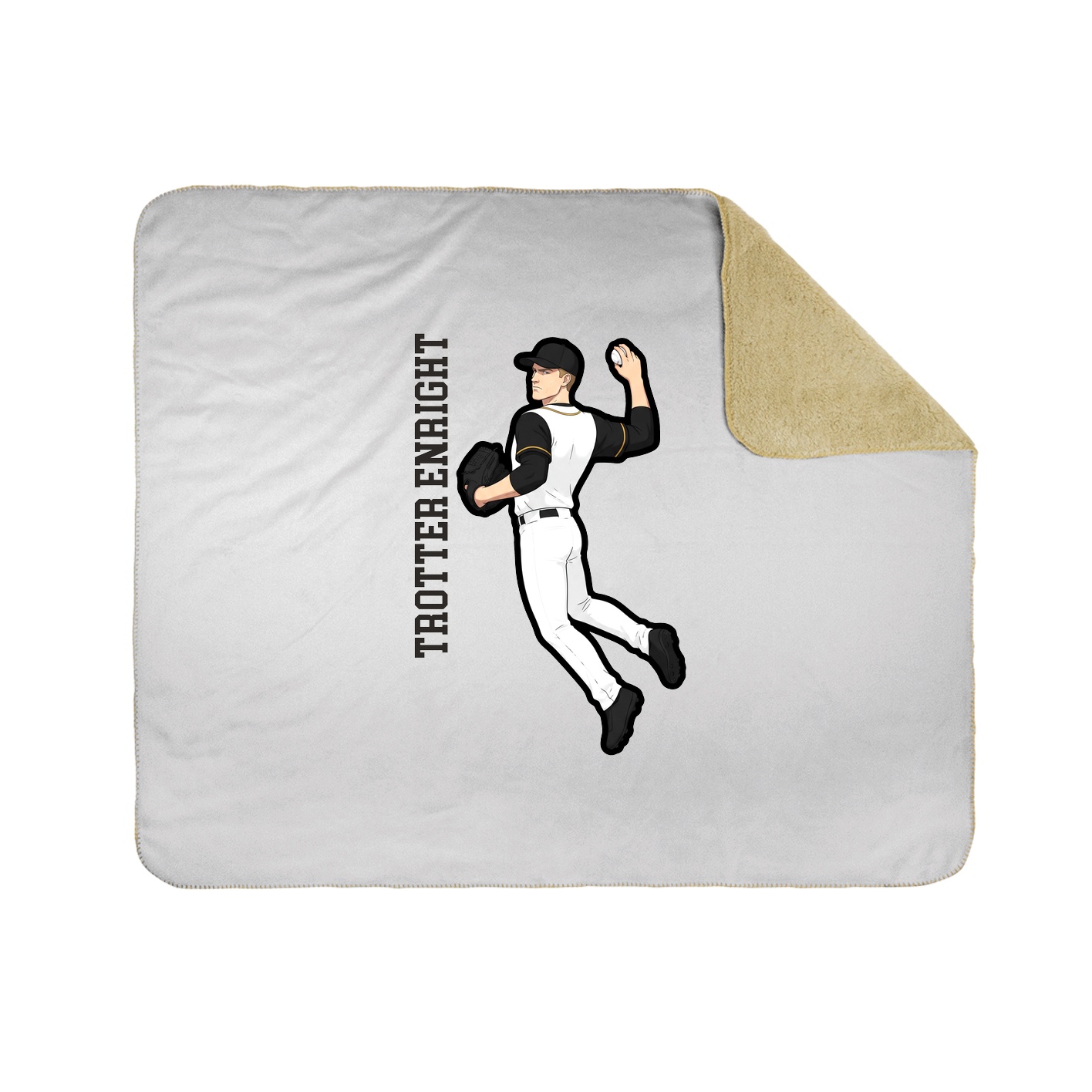 Throw Blanket — Name Vertical in White